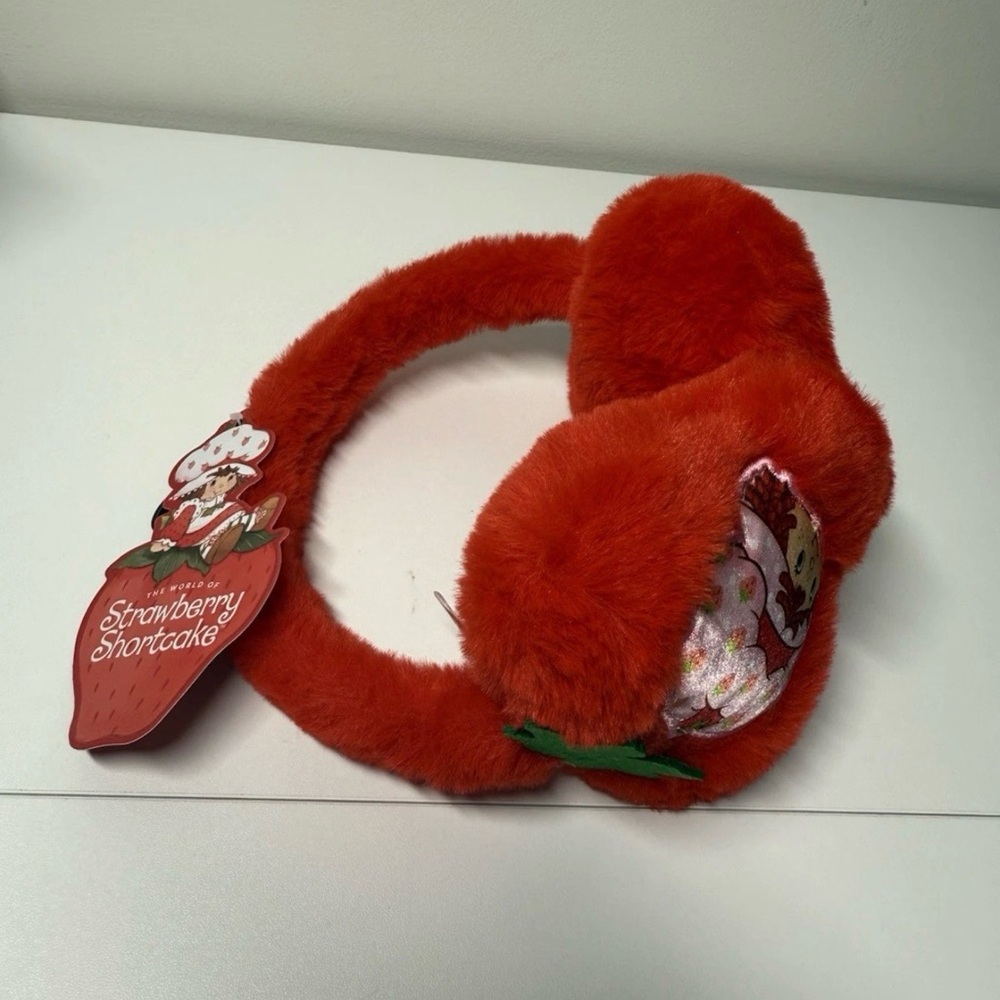 Strawberry Shortcake Red Ear Muffs Fuzzy Comfy Winter Cold